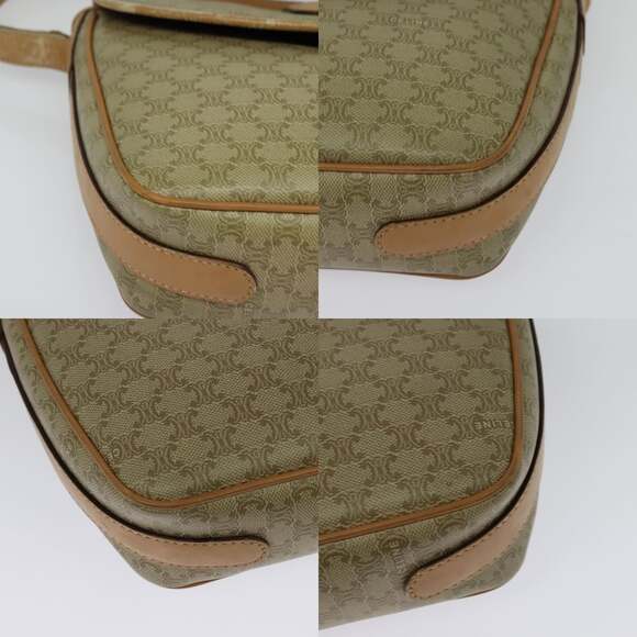 CELINE Macadam Canvas Shoulder Bag Pvc Beige Gold - Picture 10 of 12